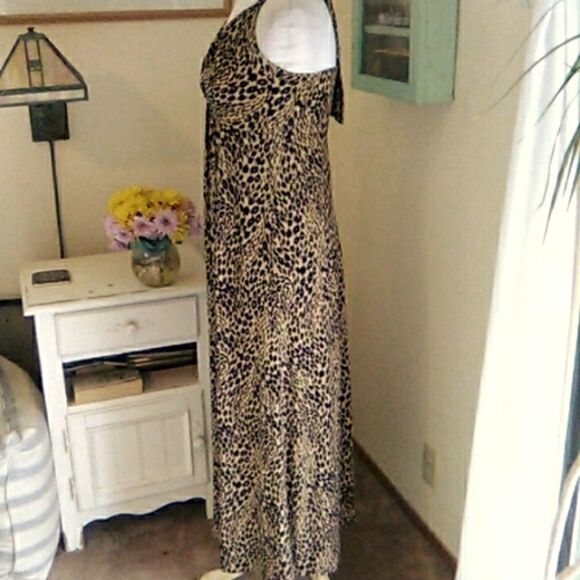 The Pyramid Collection Animal Print Maxi Halter Dress Fairycore Whimsical - Picture 5 of 12